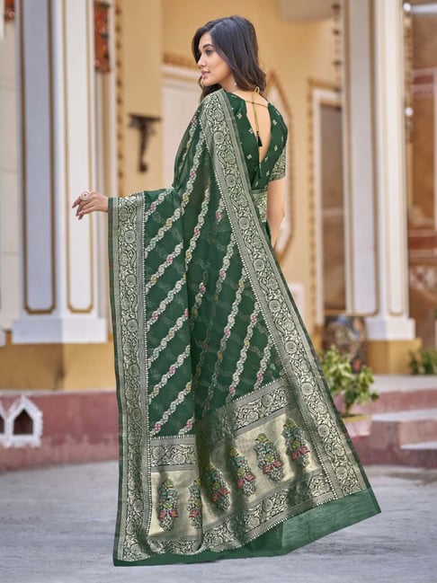 Golden & Green Designer Saree - SIC 9522 - Foreign Bazaar | Online Shopping  for Jewelry & Apparel