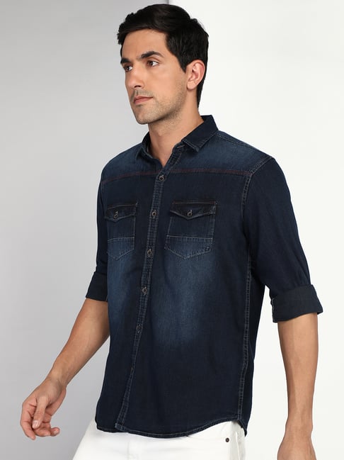 BADMAASH French Black Denim Shirt for Men - 2XL : Amazon.in: Clothing &  Accessories