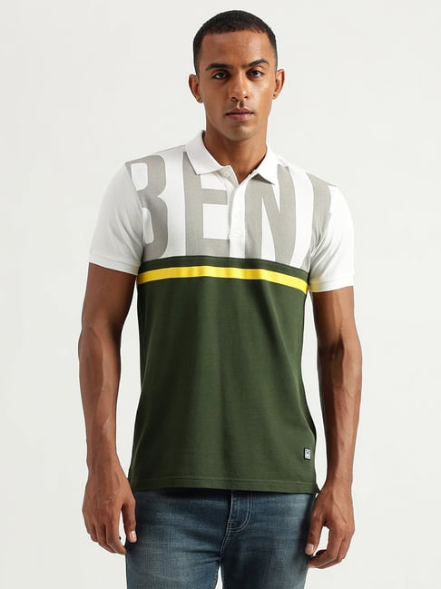 Mens Regular Fit Colour Block Polo T-Shirt