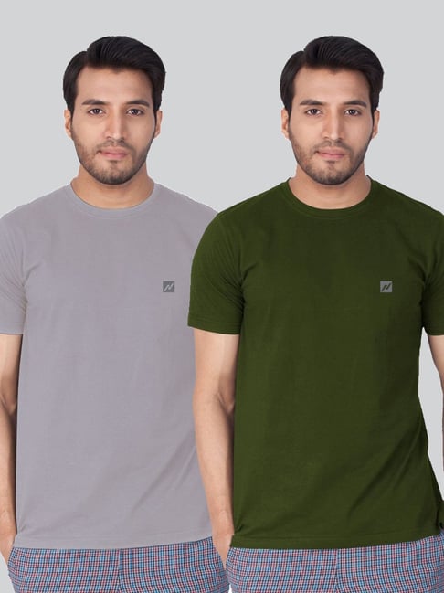 Lux Nitro Khaki & Pewter Regular Fit T-Shirt - Pack of 2-picture-15