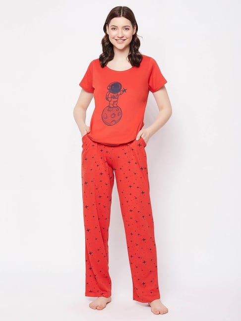 Red cotton pyjamas new arrivals