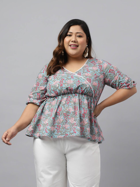 Buy Bani Women Printed Plus Size Co-ord Set, Fit & Flare Shirt and