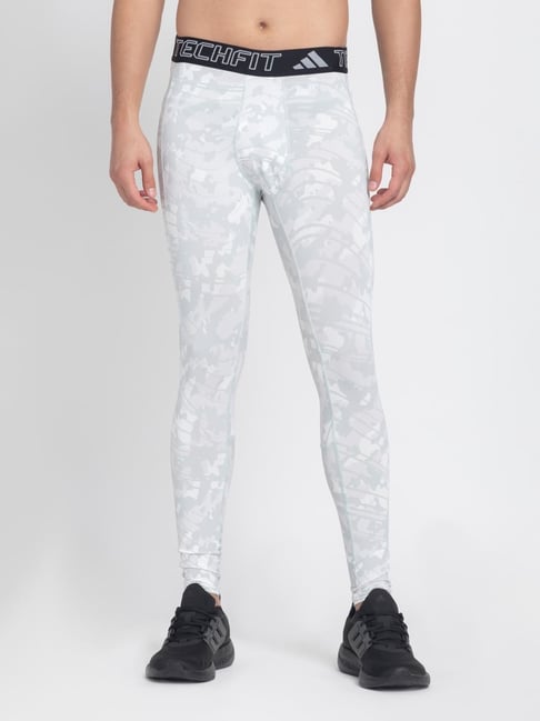 Adidas White Fitted Fit Printed Sports Tights-picture-47