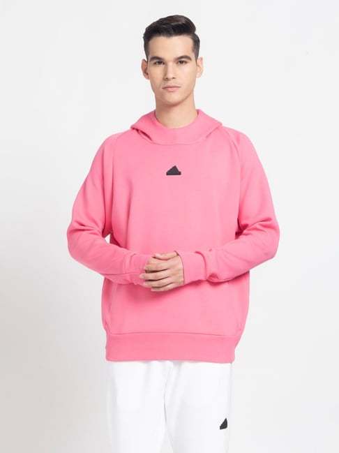 Adidas Pink Loose Fit Hooded Sweatshirt-image-32
