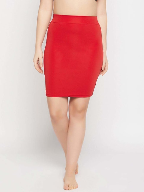 Buy Secrets By ZeroKaata Red Plain Skirt Shapewear for Women