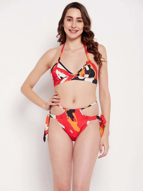 Buy Secrets By ZeroKaata Red Printed Bikini Set for Women Online @ Tata CLiQ