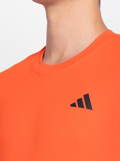 Adidas Orange Regular Fit Sports T-Shirt