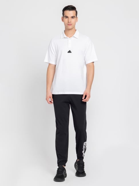 Adidas White Regular Fit Sports Polo