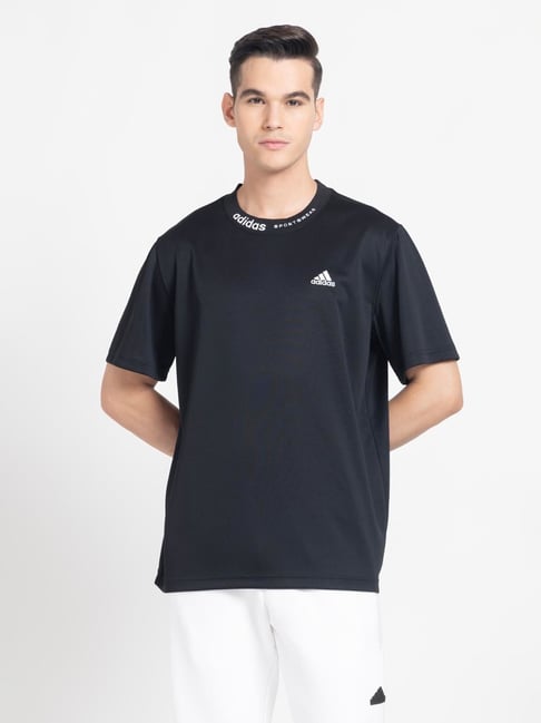Adidas Black Loose Fit Sports T-Shirt-picture-16