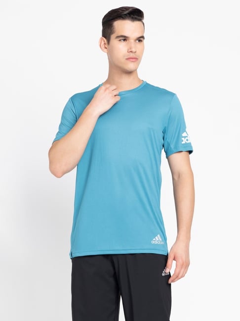 Adidas Turquoise Regular Fit Sports T-Shirt-picture-44
