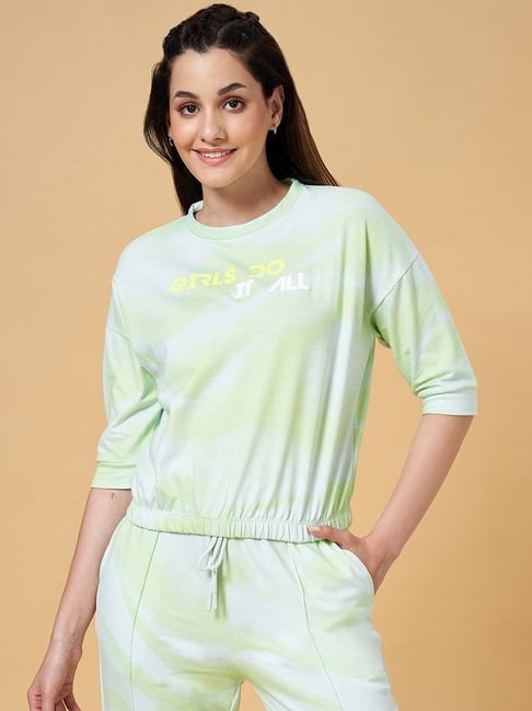 Ajile by Pantaloons Green Cotton Printed Sports T-Shirt-picture-140