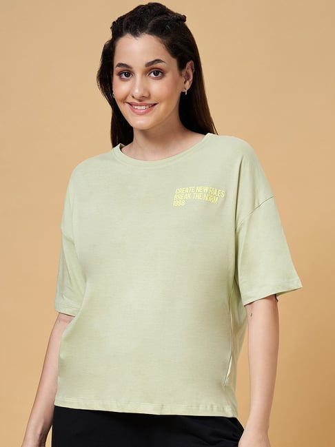 Ajile by Pantaloons Green Cotton Graphic Print Sports T-Shirt-picture-178