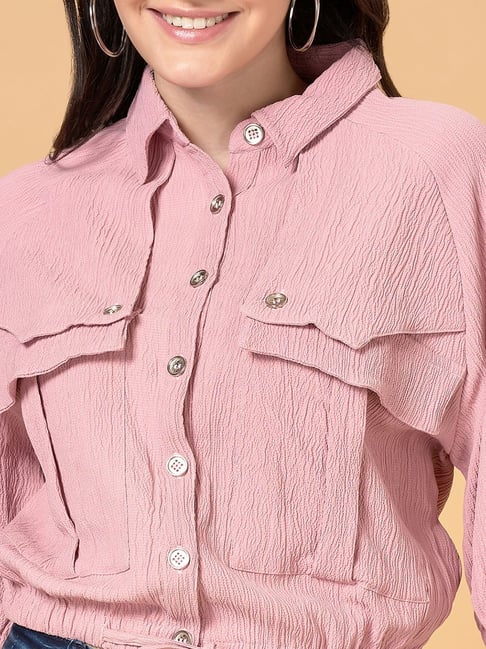 SF Jeans by Pantaloons Pink Regular Fit Shirt