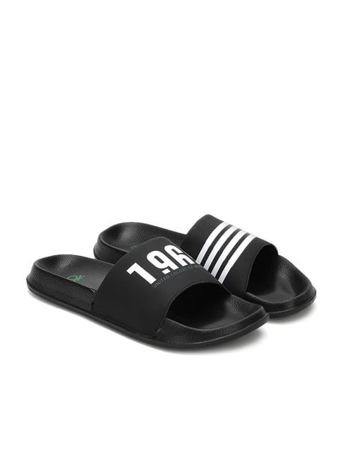 Buy United Colors of Benetton Men s Black Slides for Men at Best