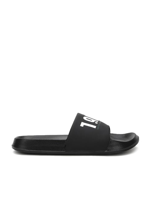 Buy United Colors of Benetton Men s Black Slides for Men at Best