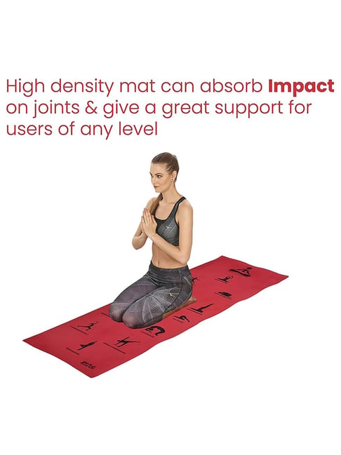 Yogarise Yoga Mat with Carry Bag & Strap (Red) Size - 6mm
