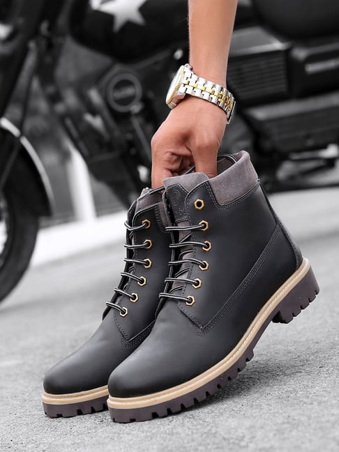 Black shop derby boots