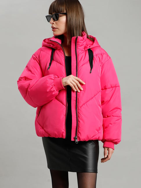 Fuchsia puffer jacket best sale