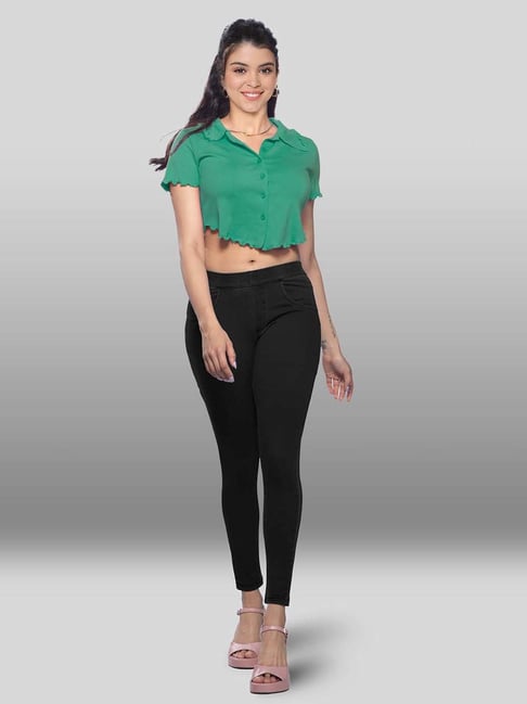 Lyra Black Cotton Jeggings-picture-10