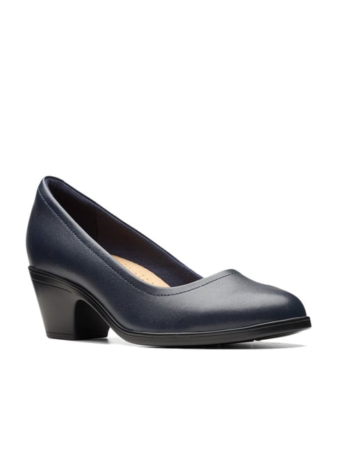 Clarks navy court on sale shoes