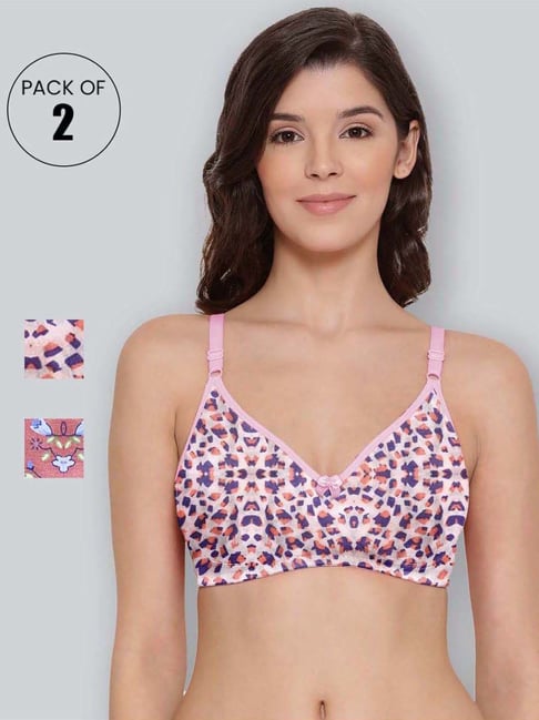 Lyra Pink & Peach Cotton Printed T-Shirt Bras - Pack Of 2-picture-16