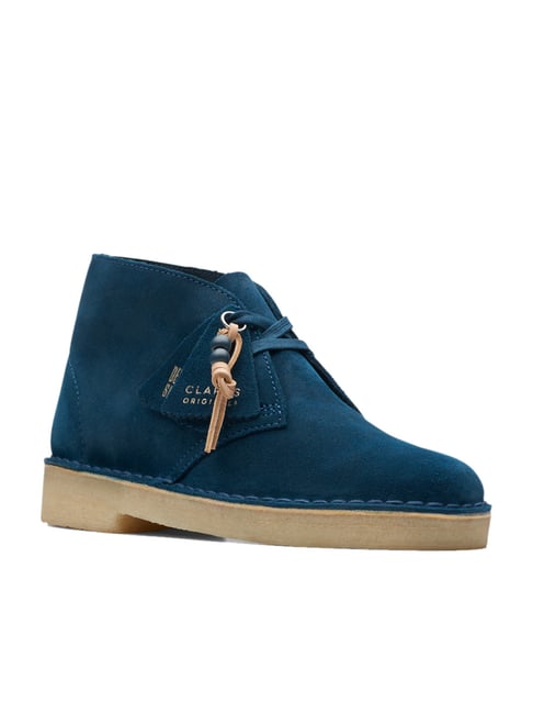 Clarks navy blue best sale boots