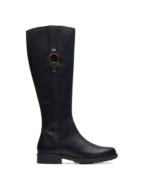 Clarks womens navy sales boots