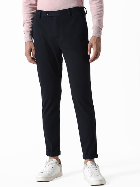 Buy WES Formals Beige Straight-Cut Trousers from Westside