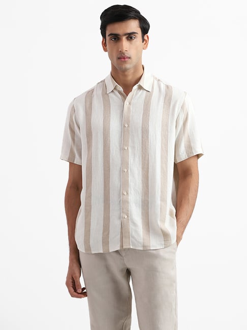 Buy Ascot by Westside Beige Relaxed Fit Pure-Cotton Casual Shirt for Men  Online @ Tata CLiQ