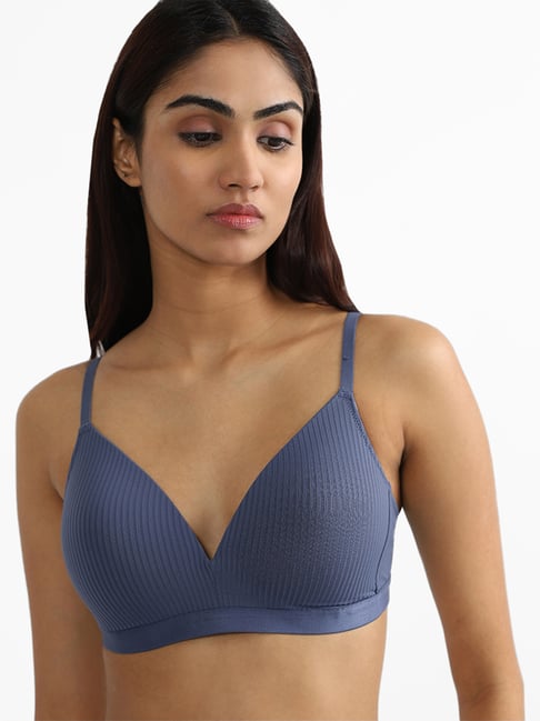 Wunderlove by Westside Dark Blue Ribbed Bra