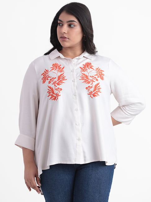 Get Sweetheart Neck Detail White Blouse at ₹ 2450