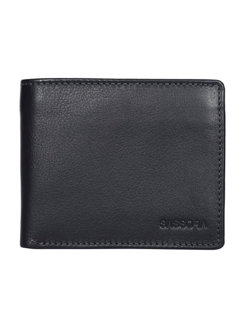 Buy SASSORA Pablo Black Small Leather Bi-Fold Wallet for Men at
