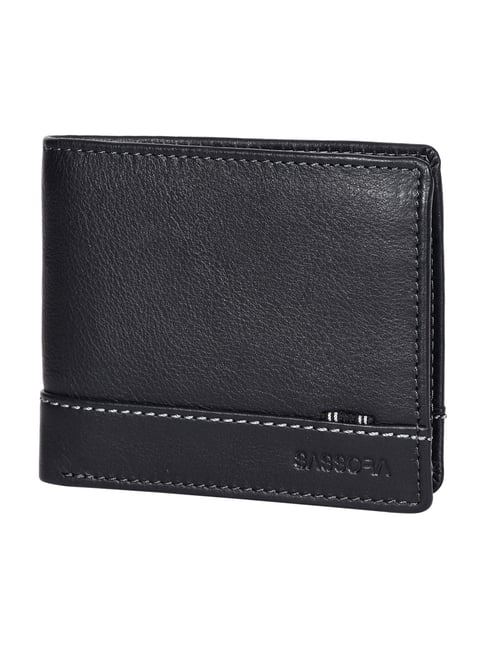 Buy SASSORA Pablo Black Medium Leather Bi-Fold Wallet for Men at