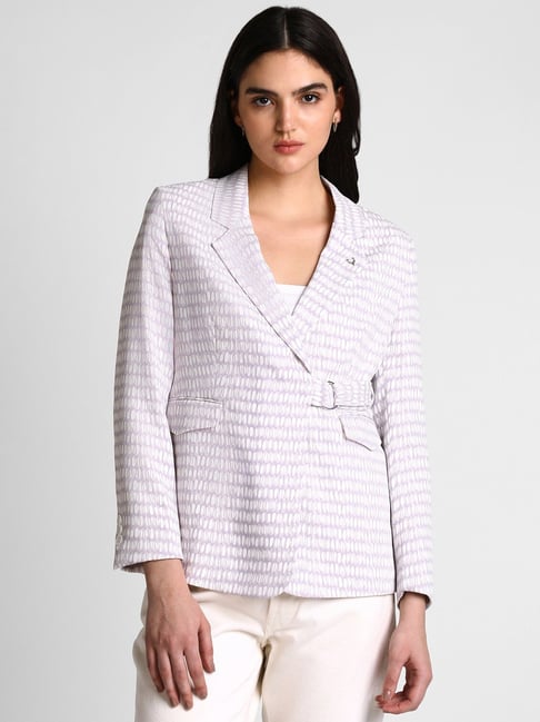 Buy Allen Solly Lavender Printed Blazer for Women Online Tata CLiQ