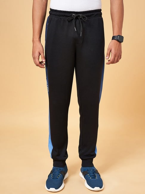 Black and blue joggers hot sale