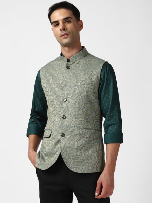 Buy Peter England Elite Grey Regular Fit Printed Nehru Jacket for Mens  Online @ Tata CLiQ