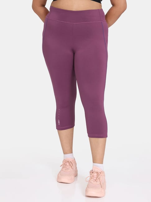 Zivame Cotton Stretch Leggings - Purple