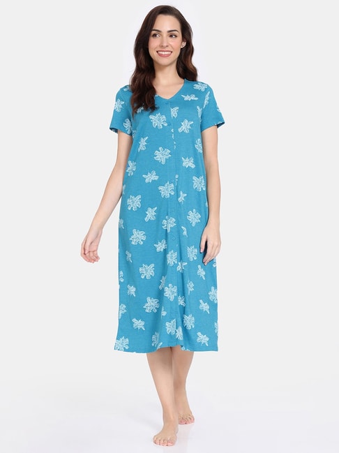 Buy Leaf Print Long Night Dress in Dark Pink - Rayon Online India, Best  Prices, COD - Clovia - NS1096P14