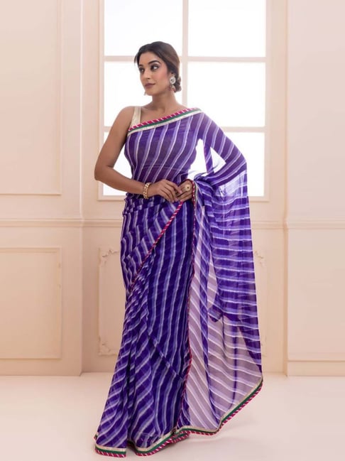 Buy Purple Saree Set by Designer ROMAA Online at Ogaan.com