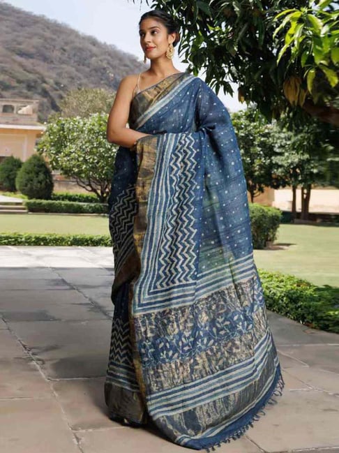 Soft Jaipur Cotton Saree With Bird Printed – ThreadLooms