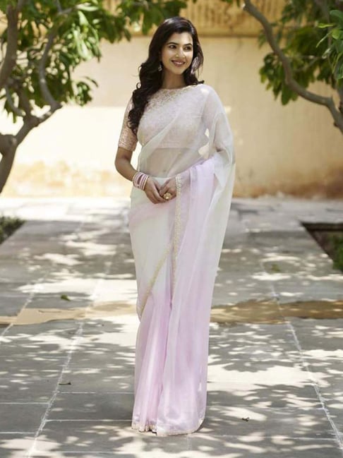 Cream organza festive look saree - G3-WSA53110 | G3fashion.com