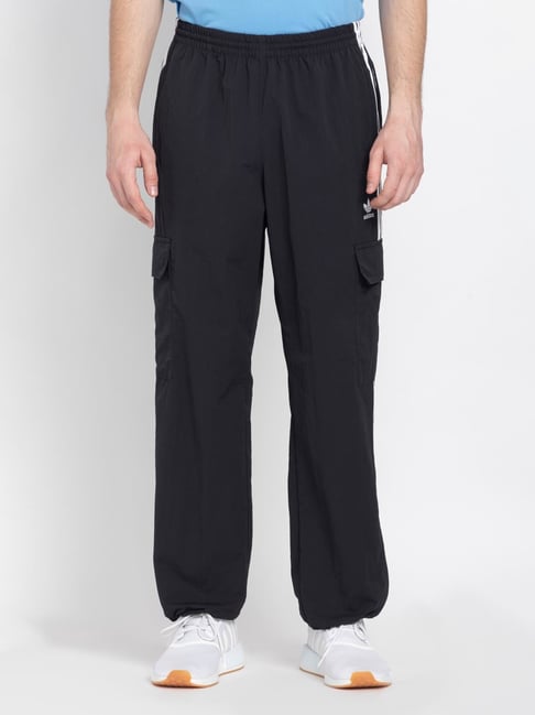 Adidas Originals Black Regular Fit Striped Trackpants-image-35