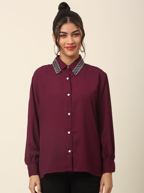 Melon by PlusS Maroon Regular Fit Shirt-picture-17