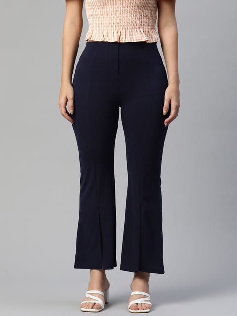 Melon by PlusS Navy Regular Fit Mid Rise Trousers-picture-36