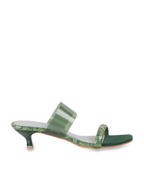 Green kitten heel discount sandals