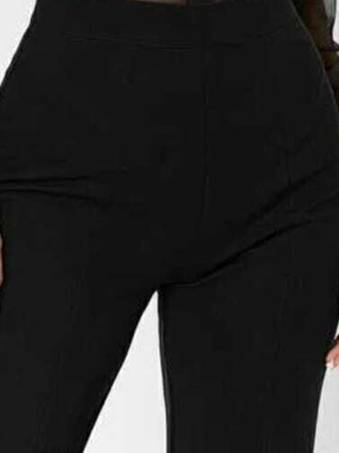 Broadstar Black Flared Fit Trousers