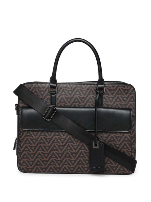 Aldo ONILIDON967 Black Printed Medium Laptop Messenger Bag
