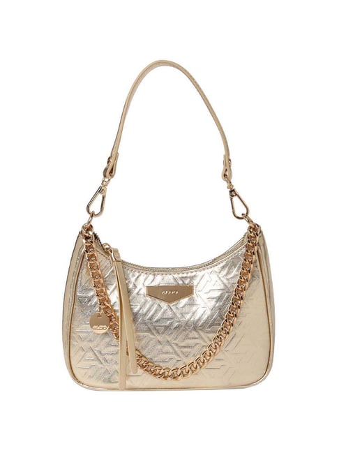 Buy Aldo MARICAR710 Golden Textured Medium Shoulder Handbag Online