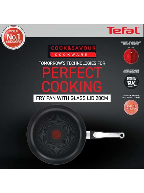 Tefal Daily Cook Induction Non-Stick Stainless Steel Wok 28cm + Lid, BIG W