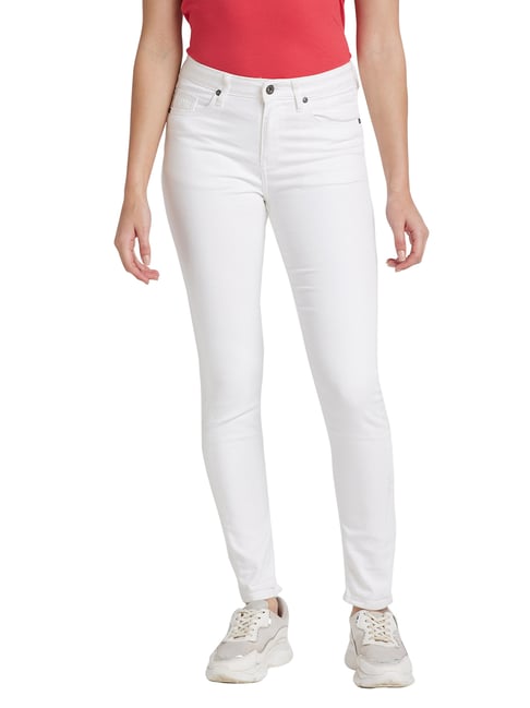 Being Human White Skinny Fit Mid Rise Jeans
